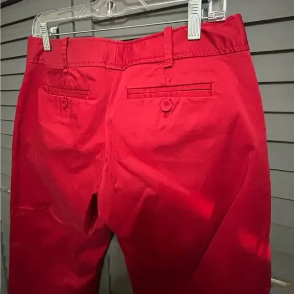 The Limited The Drew Fit Red Cropped Straight Leg Ankle Pants Size 6 - Picture 11 of 12